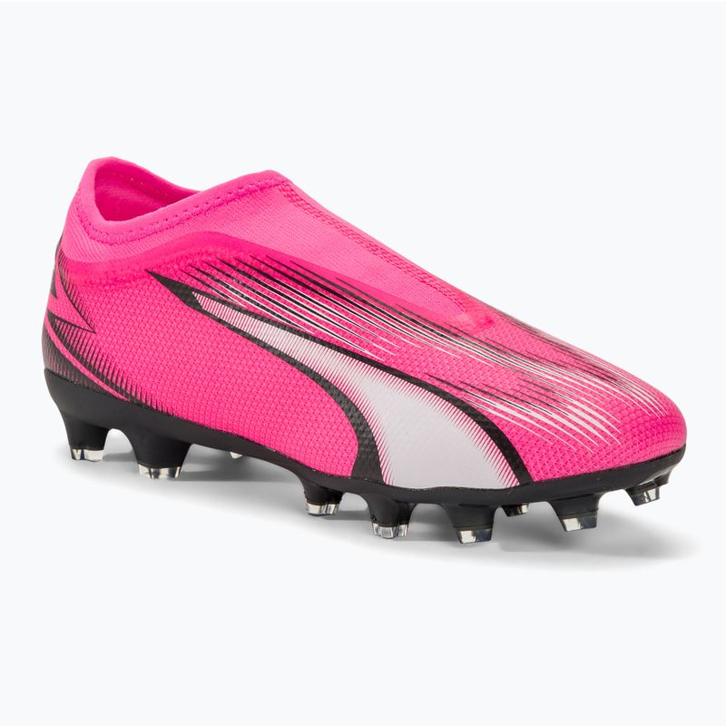 Încălțăminte de fotbal pentru copii PUMA Ultra Match LL FG/AG Jr poison pink/puma white/puma black