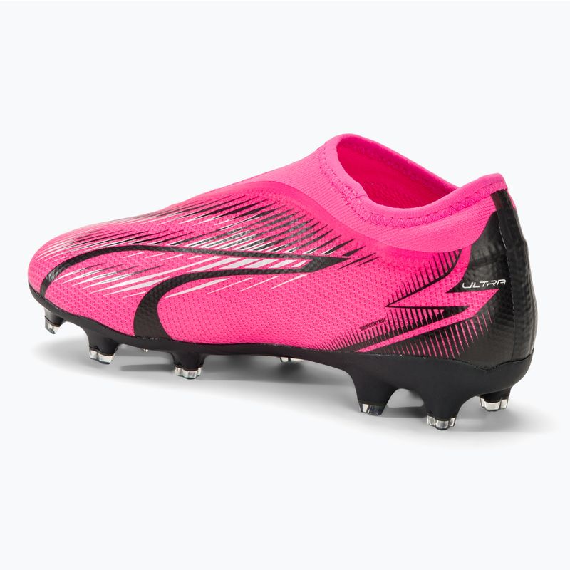 Încălțăminte de fotbal pentru copii PUMA Ultra Match LL FG/AG Jr poison pink/puma white/puma black