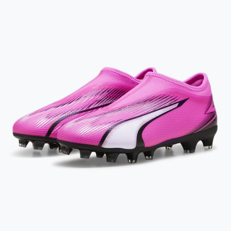Încălțăminte de fotbal pentru copii PUMA Ultra Match LL FG/AG Jr poison pink/puma white/puma black