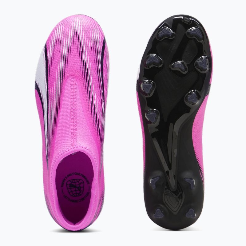 Încălțăminte de fotbal pentru copii PUMA Ultra Match LL FG/AG Jr poison pink/puma white/puma black