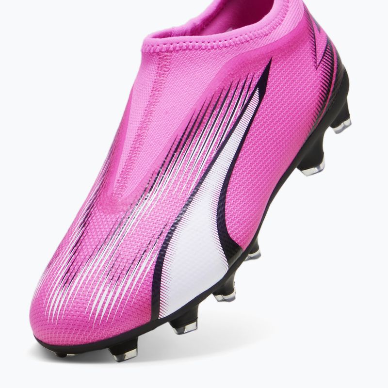 Încălțăminte de fotbal pentru copii PUMA Ultra Match LL FG/AG Jr poison pink/puma white/puma black