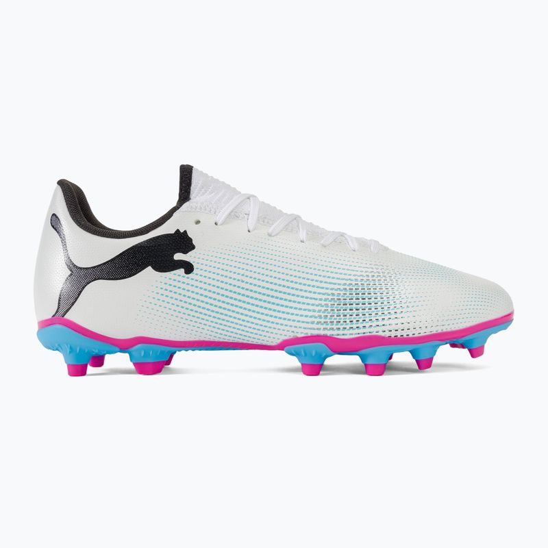 Încălțăminte de fotbal PUMA Future 7 Play FG/AG puma white/puma black/poison pink 2