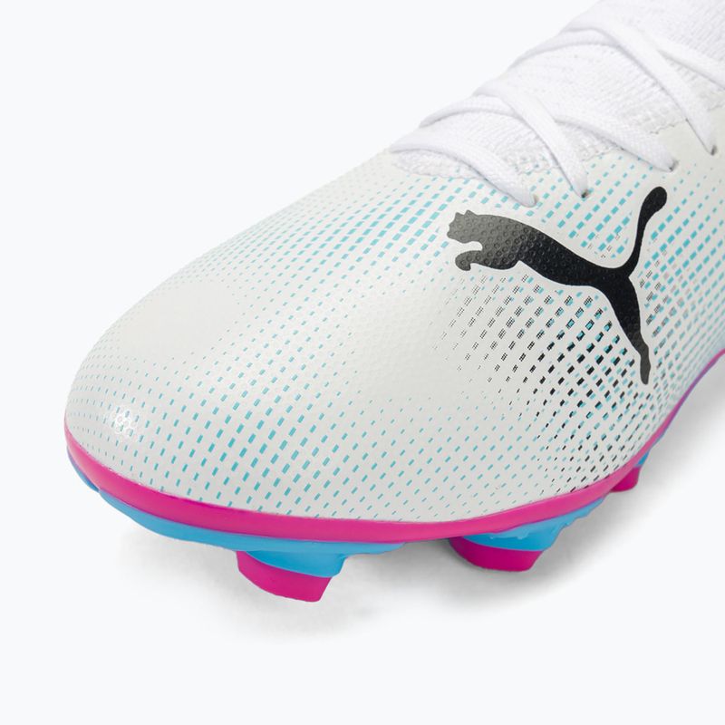 Încălțăminte de fotbal PUMA Future 7 Play FG/AG puma white/puma black/poison pink 7
