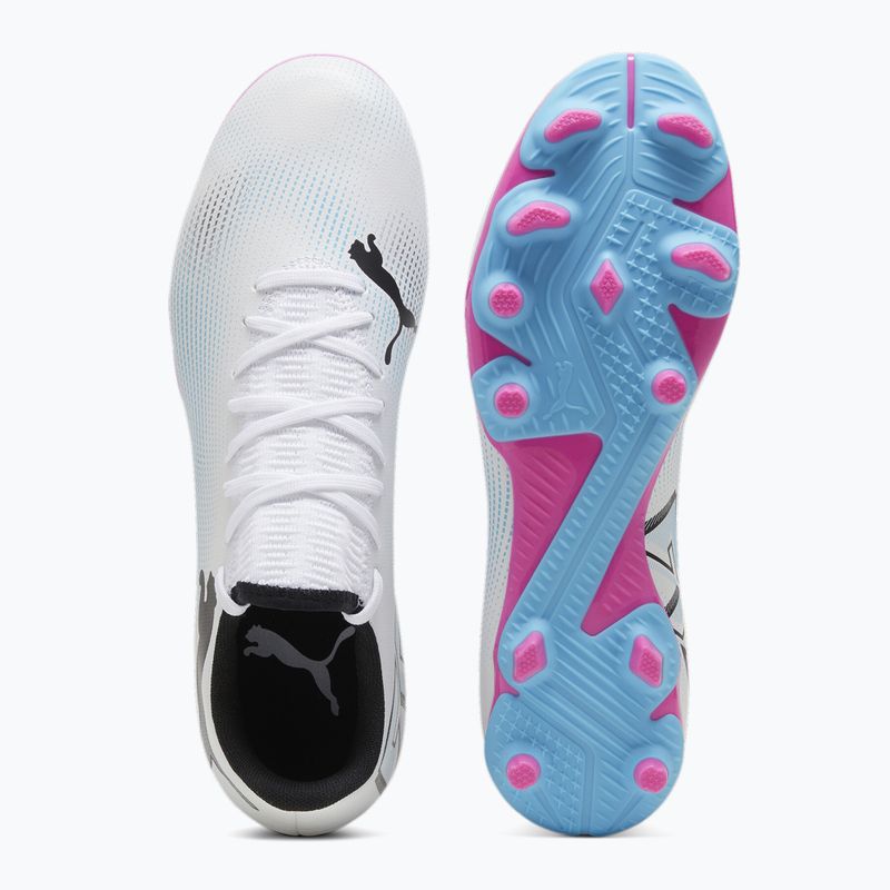 Încălțăminte de fotbal PUMA Future 7 Play FG/AG puma white/puma black/poison pink 11