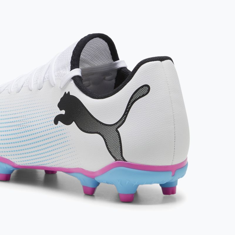 Încălțăminte de fotbal PUMA Future 7 Play FG/AG puma white/puma black/poison pink 13