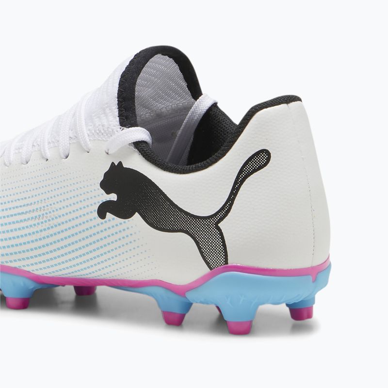Încălțăminte de fotbal pentru copii PUMA Future 7 Play FG/AG puma white/puma black/poison pink 8
