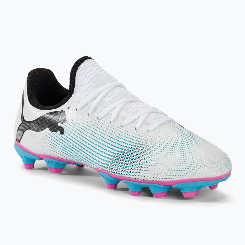 Încălțăminte de fotbal pentru copii PUMA Future 7 Play FG/AG puma white/puma black/poison pink