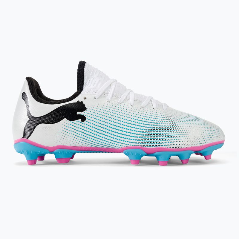 Încălțăminte de fotbal pentru copii PUMA Future 7 Play FG/AG puma white/puma black/poison pink 2