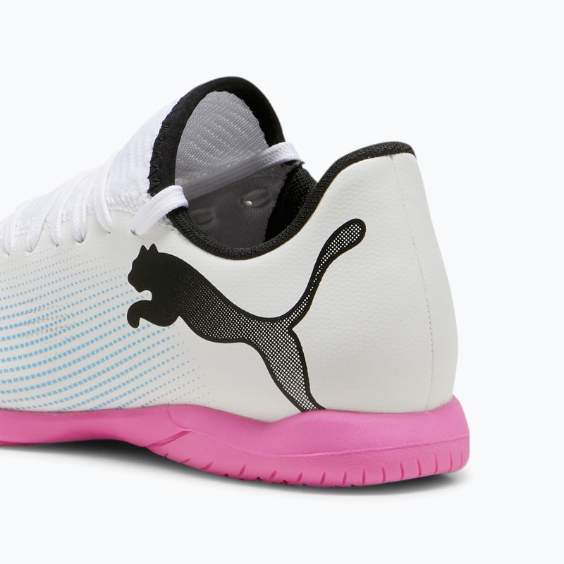 Încălțăminte de fotbal pentru copii PUMA Future 7 Play IT puma white/puma black/poison pink 8