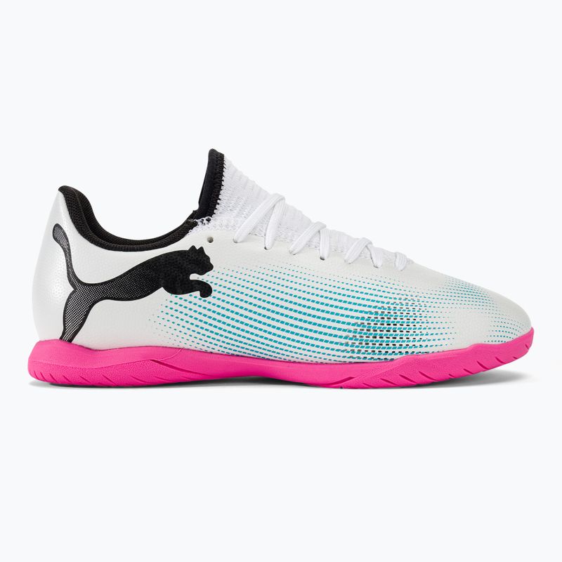 Încălțăminte de fotbal pentru copii PUMA Future 7 Play IT puma white/puma black/poison pink 2