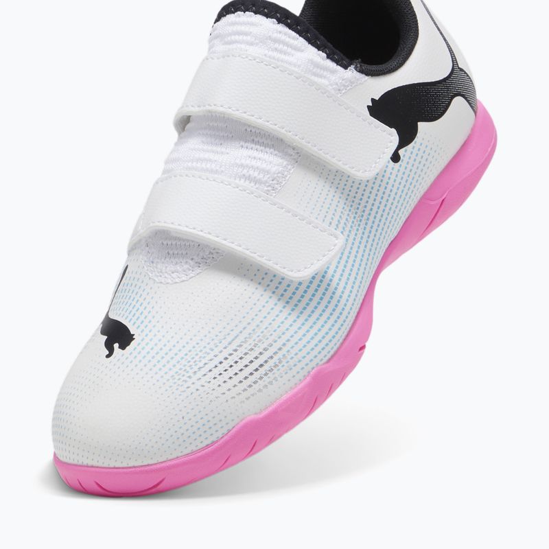 Încălțăminte de fotbal pentru copii PUMA Future 7 Play IT V puma white/puma black/poison pink 8