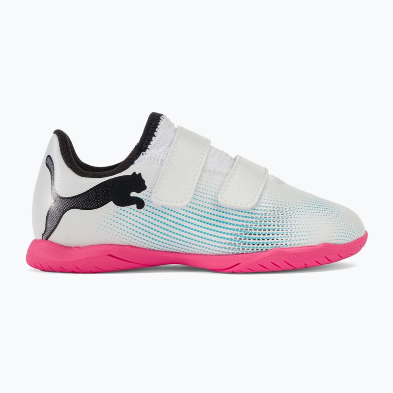 Încălțăminte de fotbal pentru copii PUMA Future 7 Play IT V puma white/puma black/poison pink 2