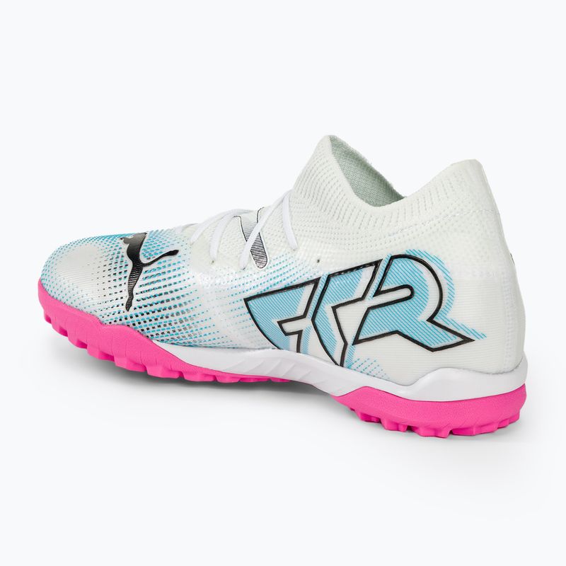 Încălțăminte de fotbal pentru copii PUMA 7 Match TT + Mid puma white/puma black/poison pink