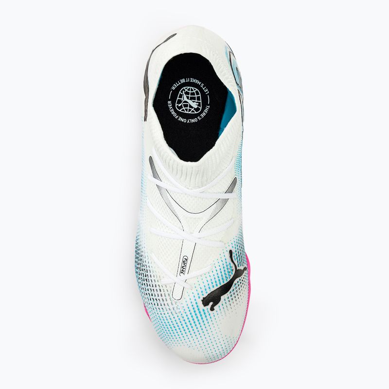 Încălțăminte de fotbal pentru copii PUMA 7 Match TT + Mid puma white/puma black/poison pink
