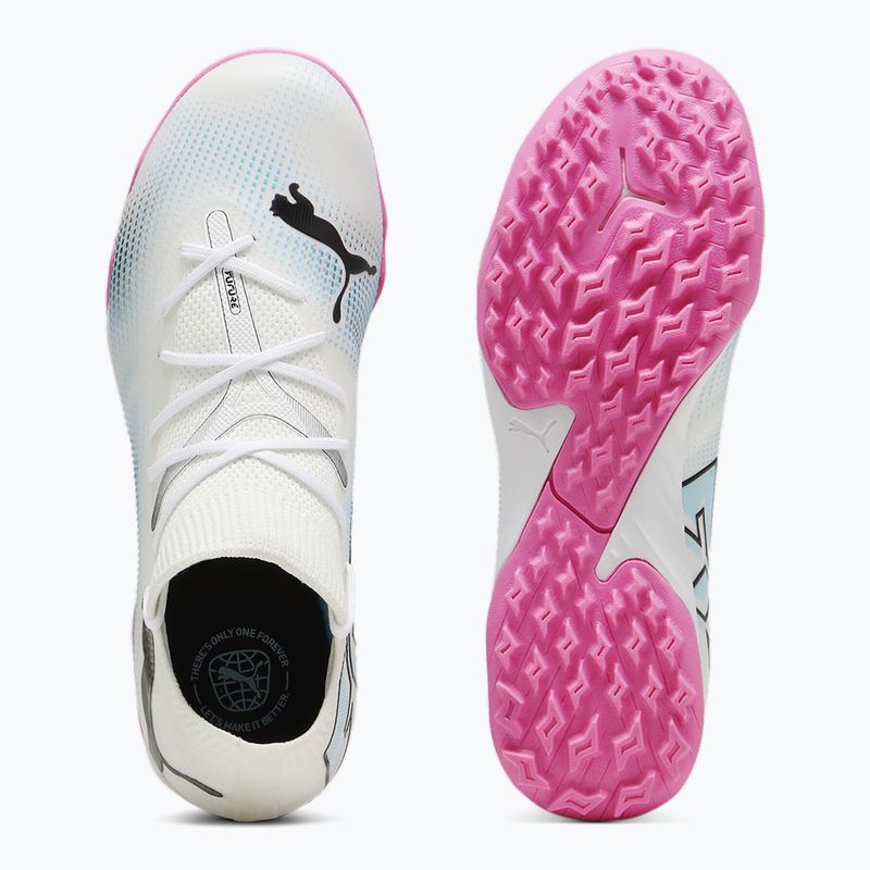 Încălțăminte de fotbal pentru copii PUMA 7 Match TT + Mid puma white/puma black/poison pink