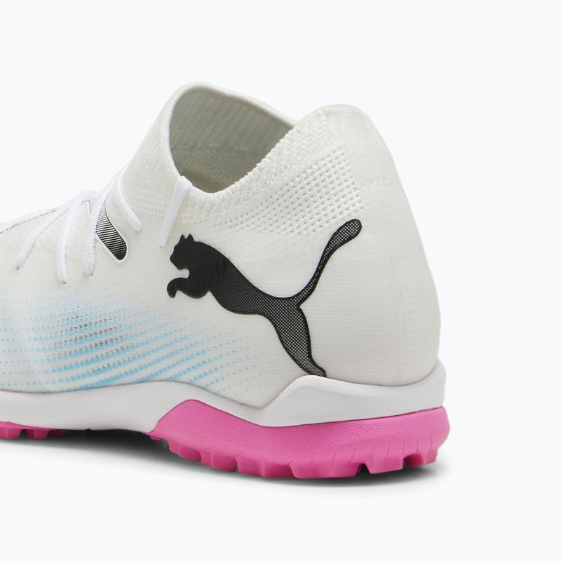 Încălțăminte de fotbal pentru copii PUMA 7 Match TT + Mid puma white/puma black/poison pink