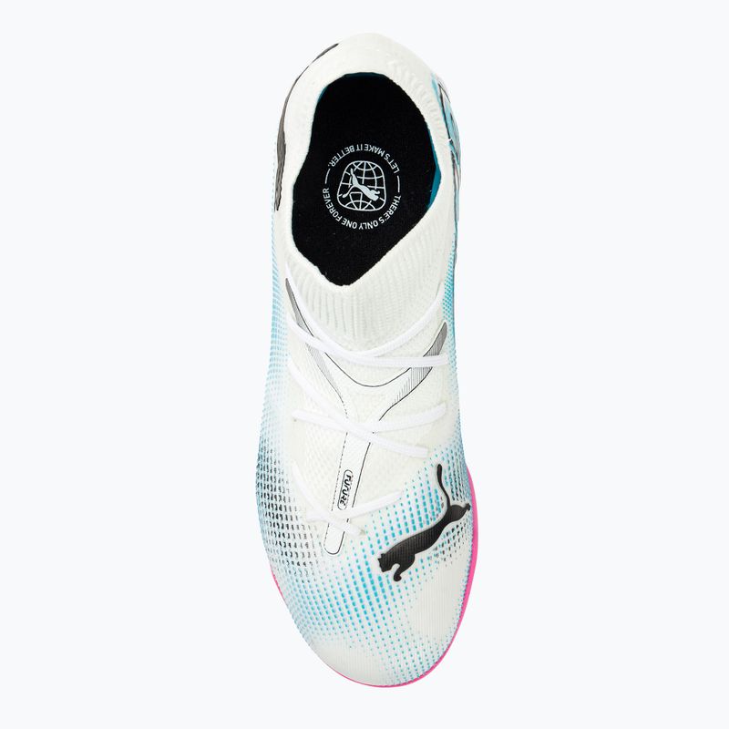 Încălțăminte de fotbal pentru copii PUMA 7 Match IT + Mid puma white/puma black/poison pink