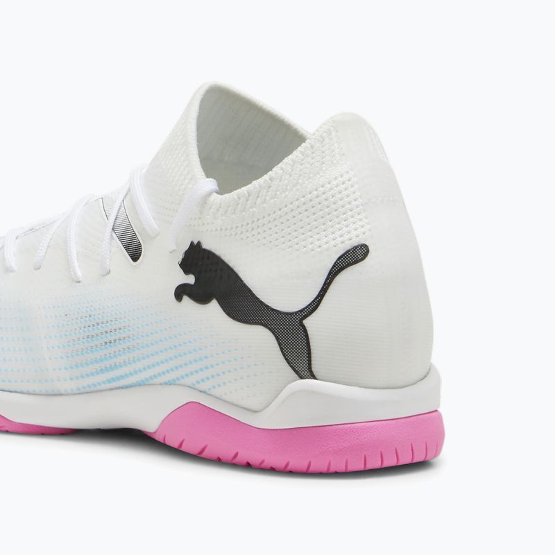 Încălțăminte de fotbal pentru copii PUMA 7 Match IT + Mid puma white/puma black/poison pink
