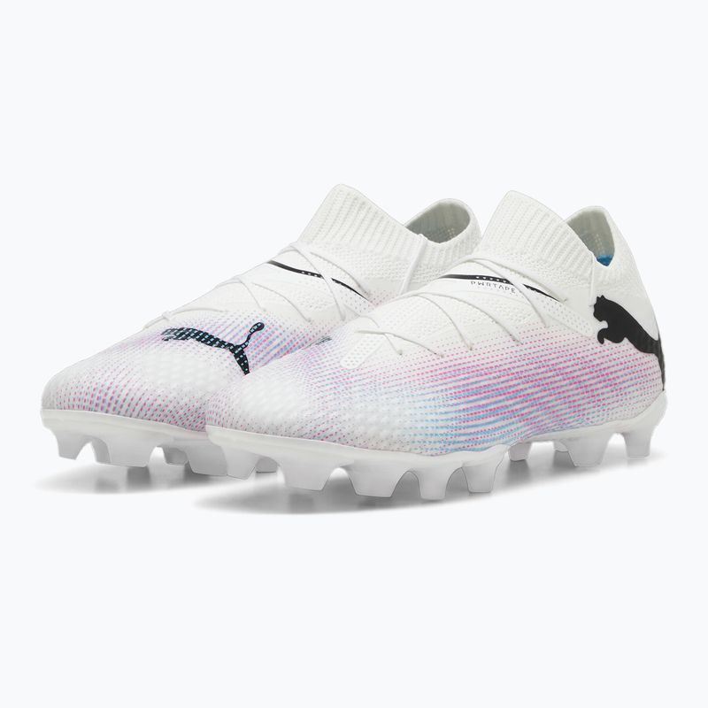 Încălțăminte de fotbal pentru copii PUMA Future 7 Pro FG/AG Jr puma white/puma black/poison pink 10
