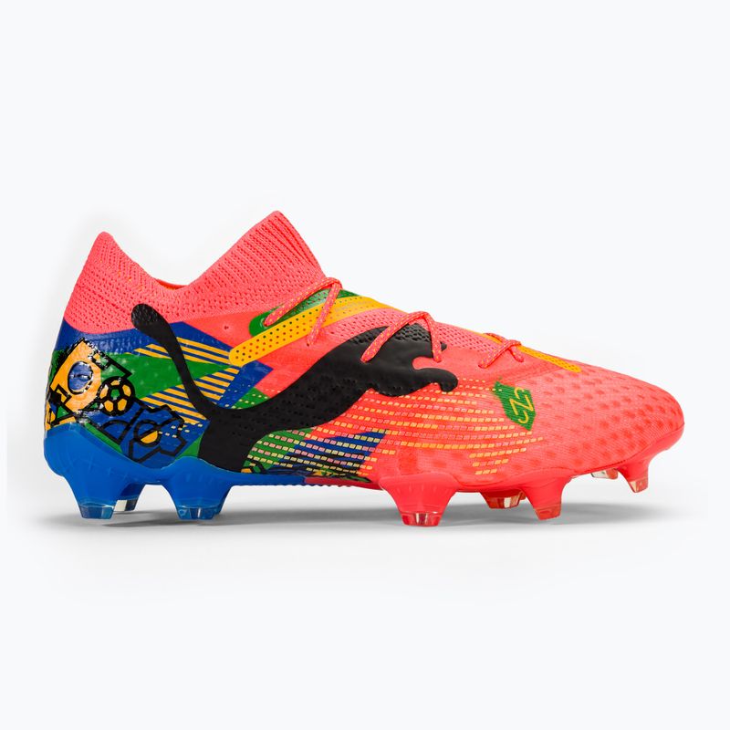 Încălțăminte de fotbal  PUMA Future 7 Ultimate Neymar Jr FG/AG sunset glow/black/sun stream/puma green/blue 2