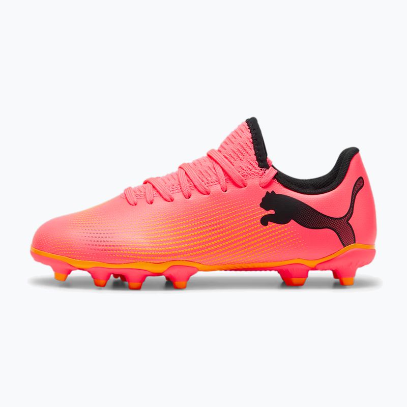 Încălțăminte de fotbal pentru copii PUMA Future 7 Play FG/AG Jr sunset glow/puma black/sun stream