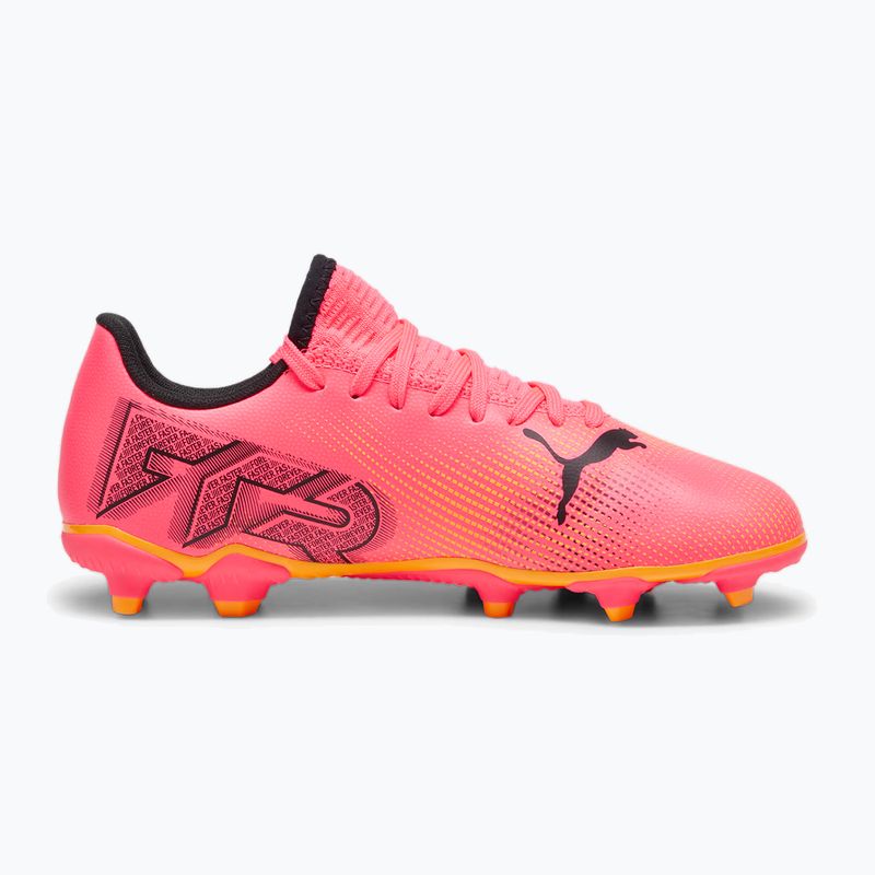 Încălțăminte de fotbal pentru copii PUMA Future 7 Play FG/AG Jr sunset glow/puma black/sun stream