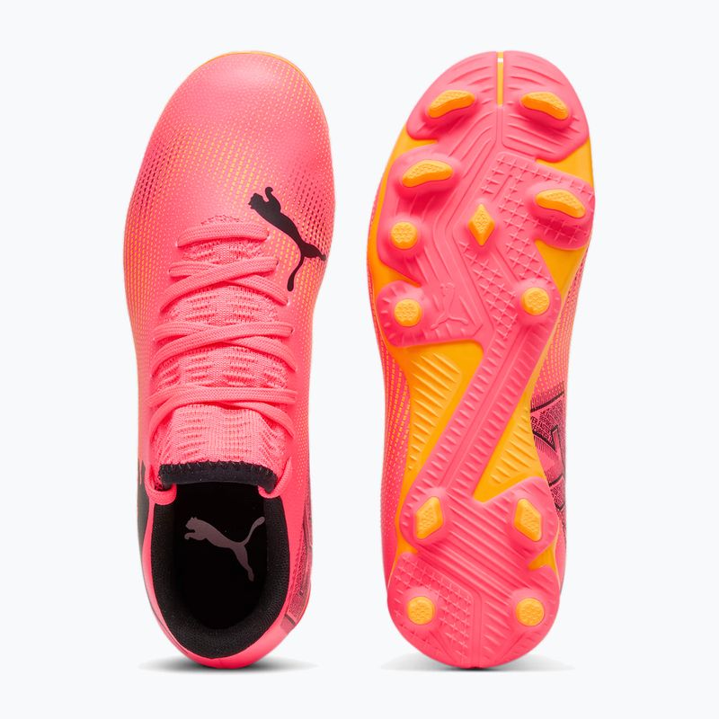 Încălțăminte de fotbal pentru copii PUMA Future 7 Play FG/AG Jr sunset glow/puma black/sun stream