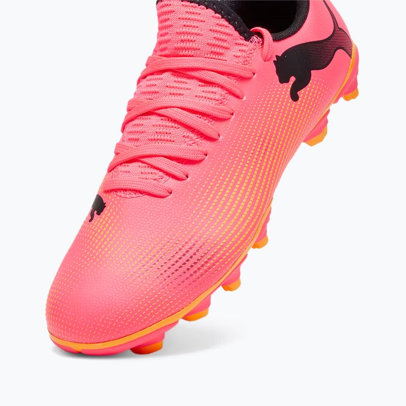 Încălțăminte de fotbal pentru copii PUMA Future 7 Play FG/AG Jr sunset glow/puma black/sun stream