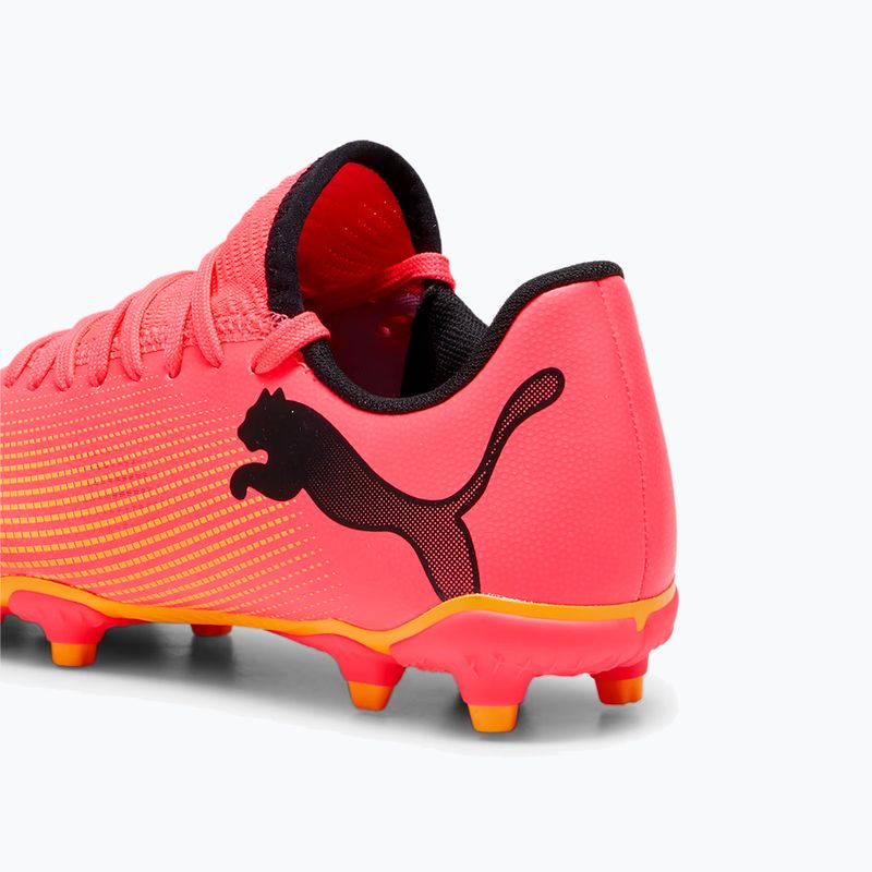 Încălțăminte de fotbal pentru copii PUMA Future 7 Play FG/AG Jr sunset glow/puma black/sun stream