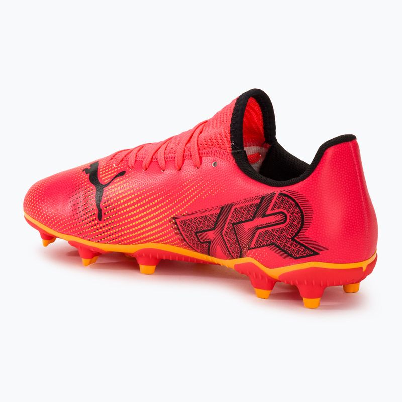Încălțăminte de fotbal pentru copii PUMA Future 7 Play FG/AG Jr sunset glow/puma black/sun stream