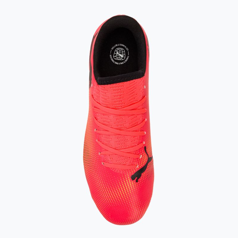 Încălțăminte de fotbal pentru copii PUMA Future 7 Play FG/AG Jr sunset glow/puma black/sun stream