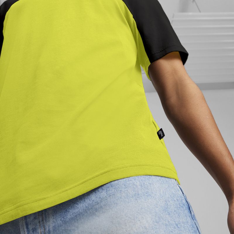 Tricou pentru bărbați PUMA ESS+ Block Tee puma black/lime sheen