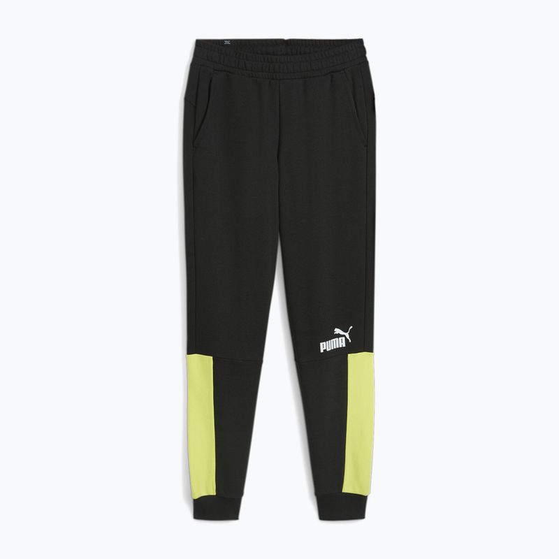 Pantaloni pentru bărbați PUMA ESS+ Block Sweatpants TR puma black/lime sheen