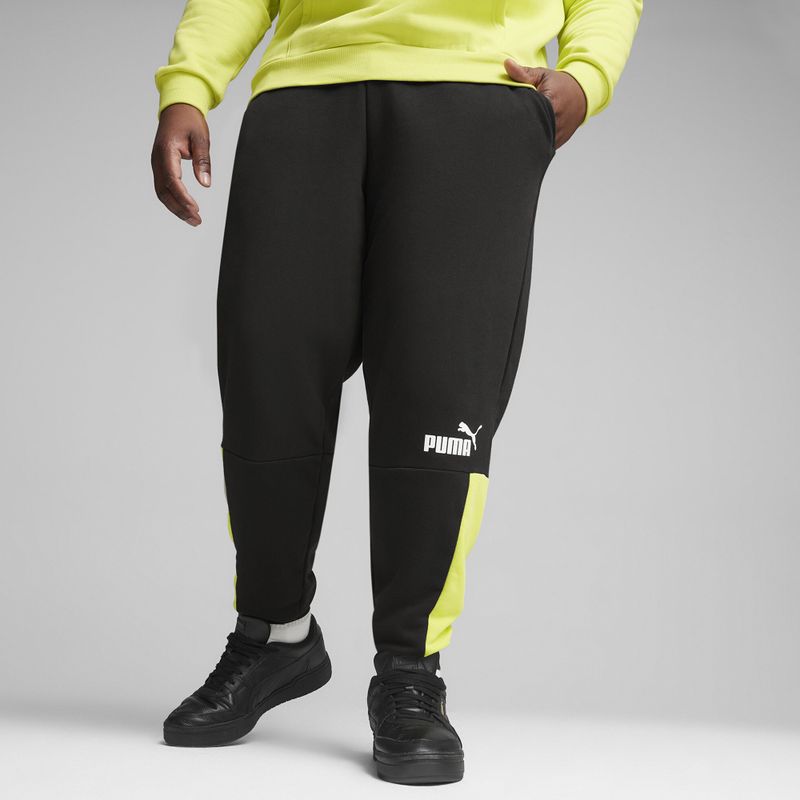 Pantaloni pentru bărbați PUMA ESS+ Block Sweatpants TR puma black/lime sheen 4