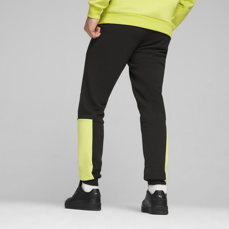 Pantaloni pentru bărbați PUMA ESS+ Block Sweatpants TR puma black/lime sheen 7