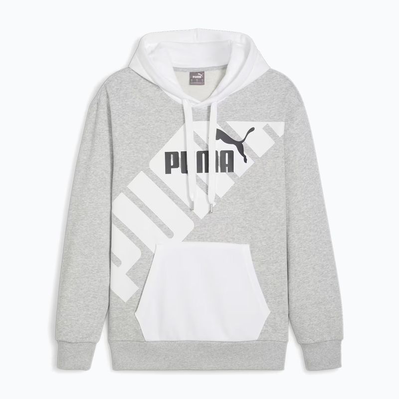 Bluză pentru bărbați PUMA Power Graphic Hoodie TR light gray heather