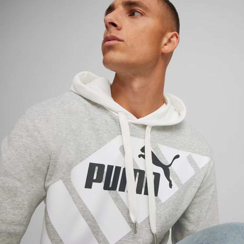 Bluză pentru bărbați PUMA Power Graphic Hoodie TR light gray heather 6