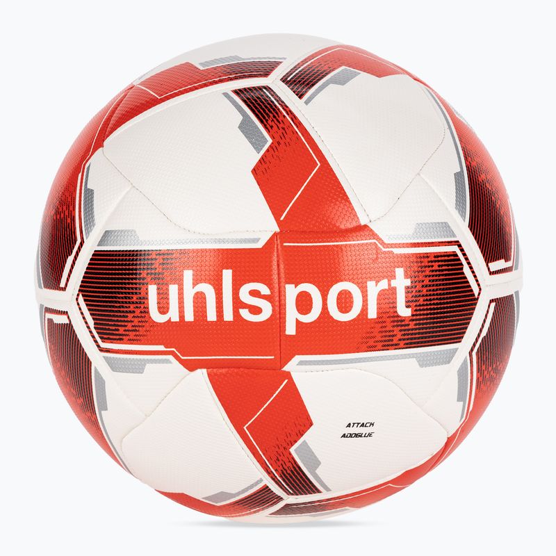 Minge de fotbal uhlsport Attack Addglue white/red/silver mărime 4