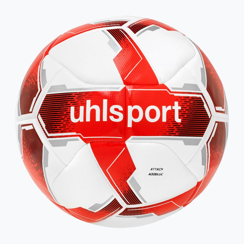 Minge de fotbal uhlsport Attack Addglue white/red/silver mărime 4