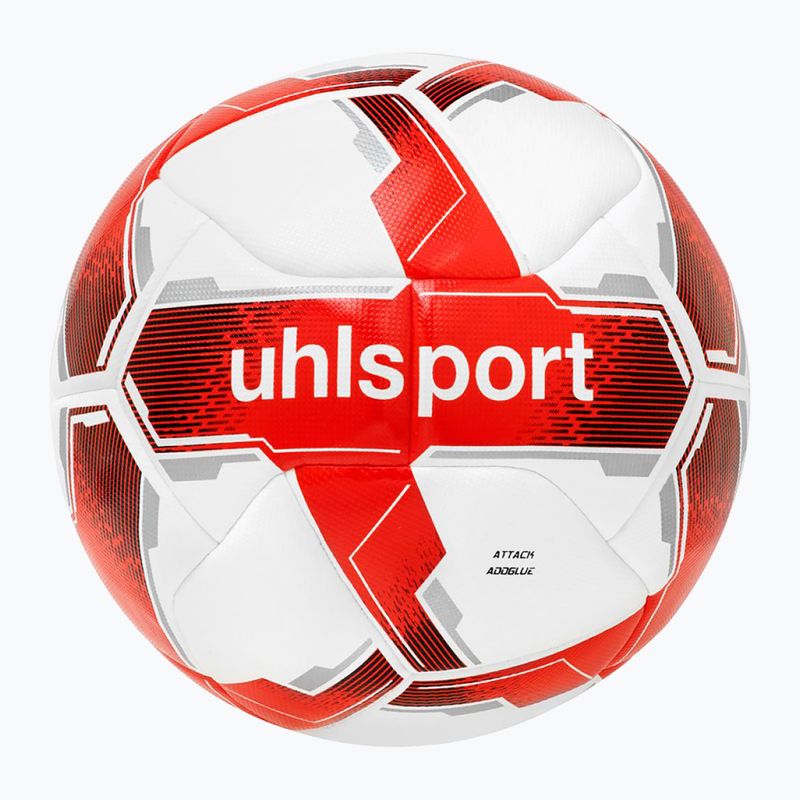 Minge de fotbal uhlsport Attack Addglue white/red/silver mărime 5 4