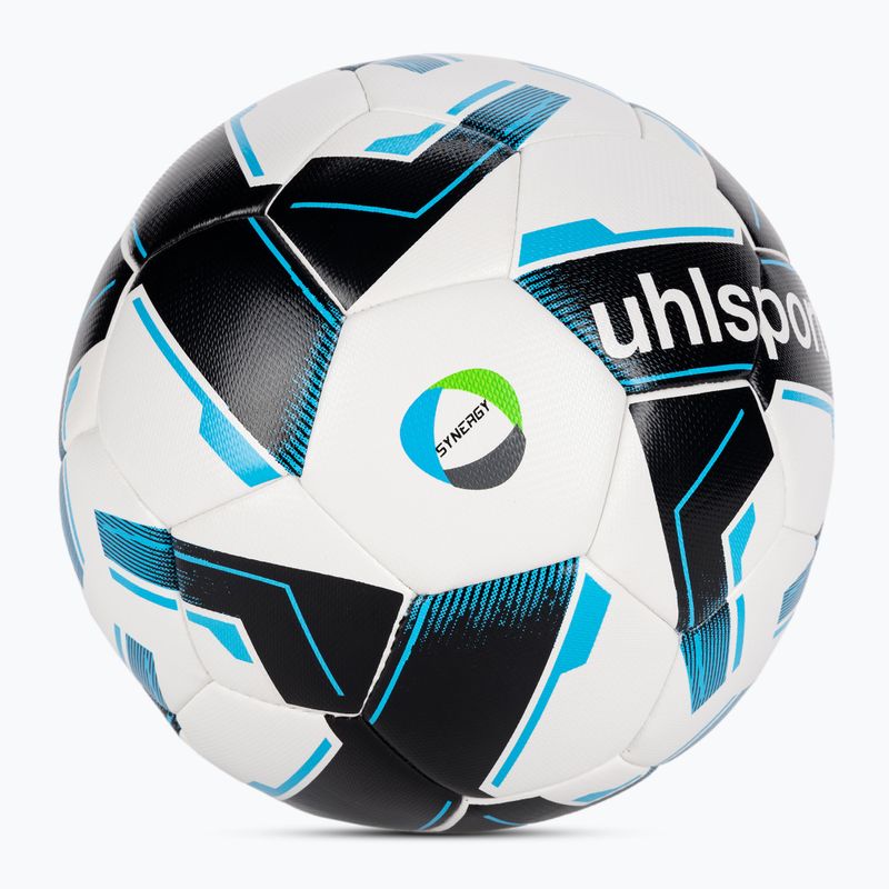 Minge de fotbal uhlsport Top Training Synergy Fairtrade white/black/blue mărime 4 2