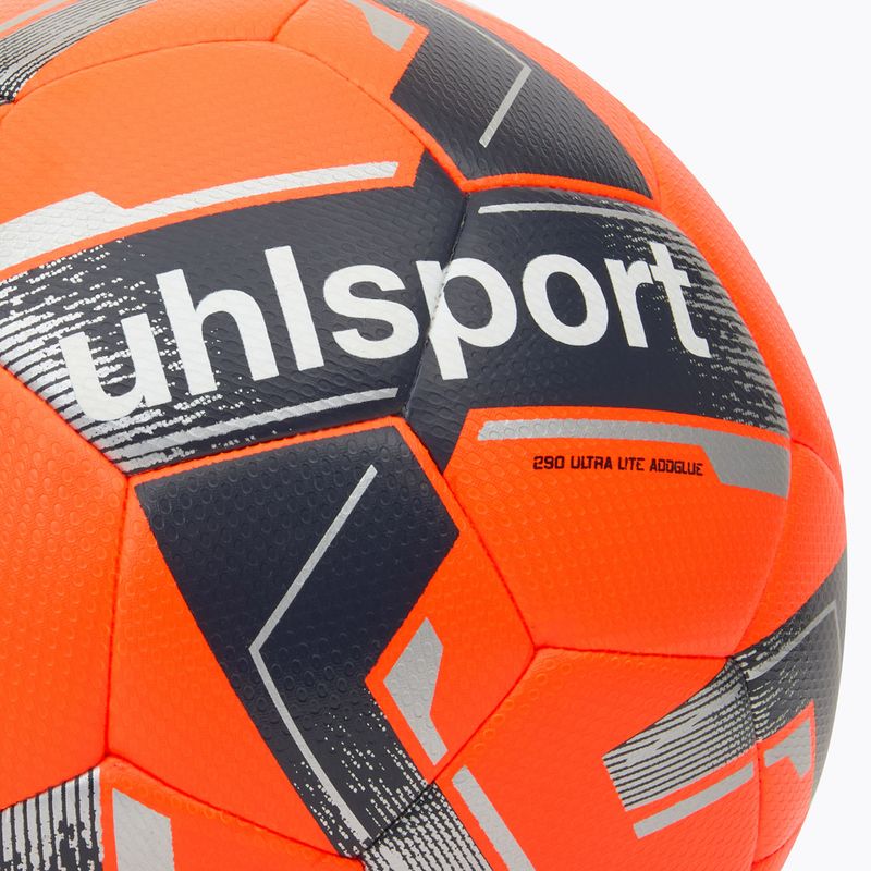 Minge de fotbal uhlsport 290 Ultra Lite Addglue fluo orange/marine/silber mărimea 5 3
