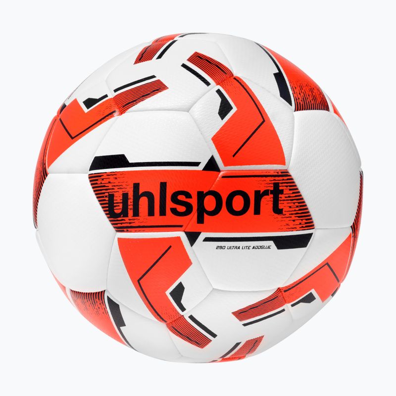 Minge de fotbal uhlsport 290 Ultra Lite Addglue white/fluo orange/navy mărimea 5