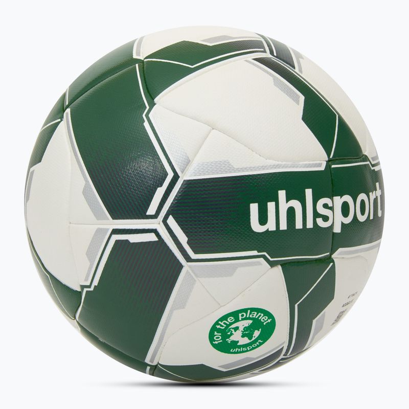 Minge de fotbal uhlsport Attack Addglue For The Planet white/dark green/silver mărime 4 2