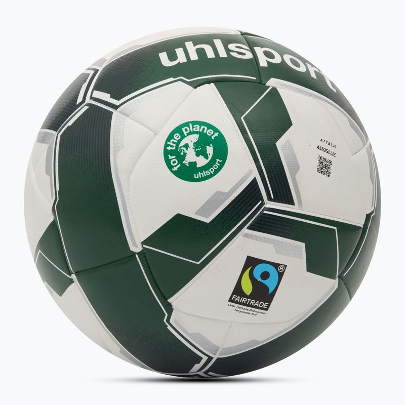 Minge de fotbal uhlsport Attack Addglue For The Planet white/dark green/silver mărime 5 2