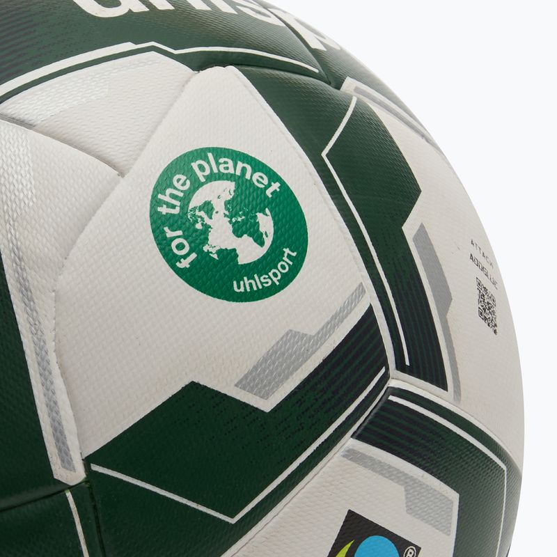 Minge de fotbal uhlsport Attack Addglue For The Planet white/dark green/silver mărime 5