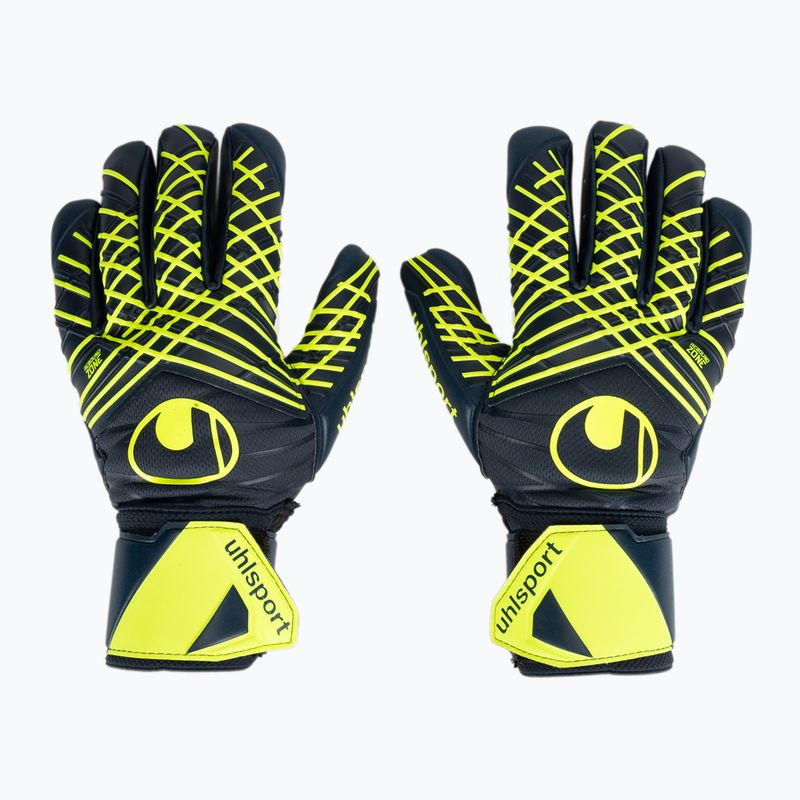 Mănuși de portar uhlsport Prediction Supersoft HN navy/white/fluo yellow