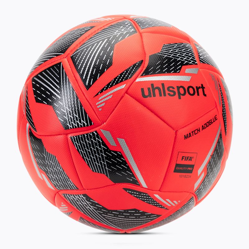 Minge de fotbal uhlsport Match Addglue fluo red/navy/silver mărime 5 2