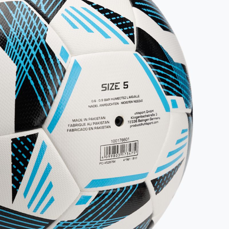 Minge de fotbal uhlsport Fairtrade Top Training Addglue white/black/fluo blue mărime 5 4