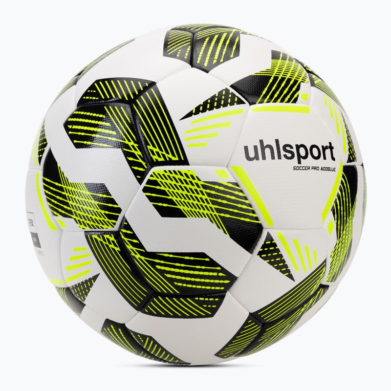Minge de fotbal  uhlsport Pro Addglue white/black/fluo yellow mărime 5 2